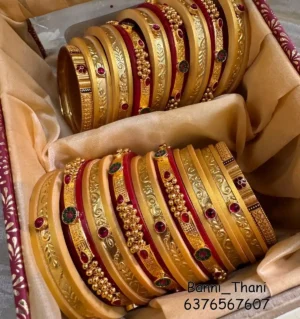 Rajputi Bur Dhalu Chura With Gold Polish Aanwla for Women's